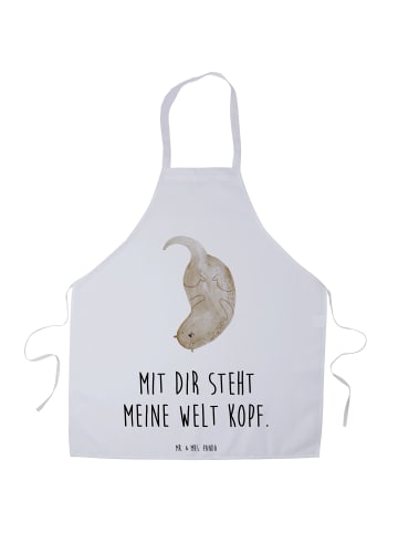 Mr. & Mrs. Panda Schürze Otter Kopfüber mit Spruch in Weiß