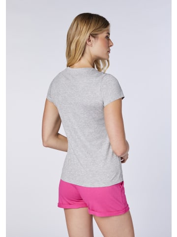 Oklahoma Jeans T-Shirt in feminin taillierter Passform in Grau