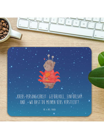Mr. & Mrs. Panda Mousepad Krebs Gefühlswelt mit Spruch in Sternenhimmel Blau