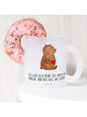 Mr. & Mrs. Panda Haferl Bär Morgenkaffee mit Spruch in Transparent