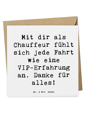 Mr. & Mrs. Panda Gutscheinkarte Spruch VIP Chauffeur mit Spruch in Weiß