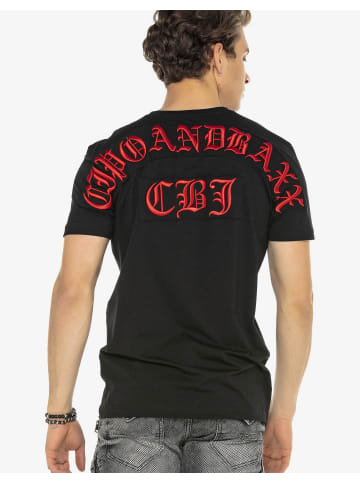Cipo & Baxx T-Shirt Markenschriftzug in BLACK