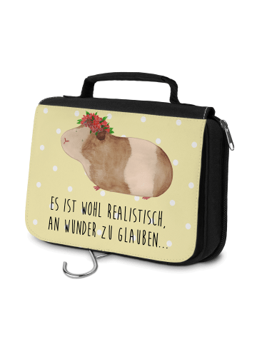Mr. & Mrs. Panda Kulturtasche Meerschweinchen Weisheit mit Spruch in Gelb Pastell