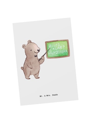 Mr. & Mrs. Panda Postkarte Dozent Herz ohne Spruch in Weiß