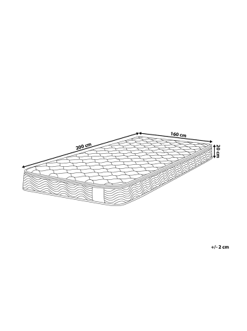 Beliani Matratze SPLENDOUR in Weiß/Grau - (W) 160 x (H) 20 x (L) 200 cm