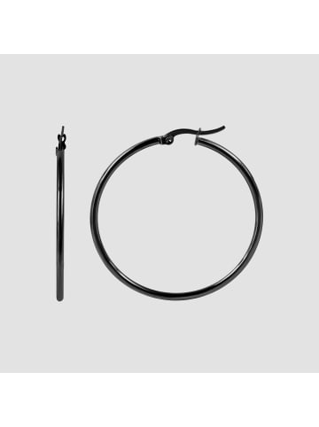 Adeliás Damen Ohrringe – Creole aus Edelstahl in schwarz