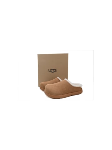 UGG Slipper Braun aus Veloursleder und Lammfell