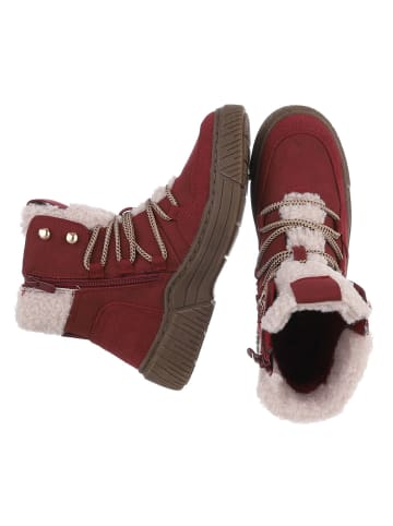 Ital-Design Stiefelette in Weinrot
