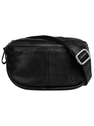 SPIKES & SPARROW Gürteltasche echt Leder in schwarz