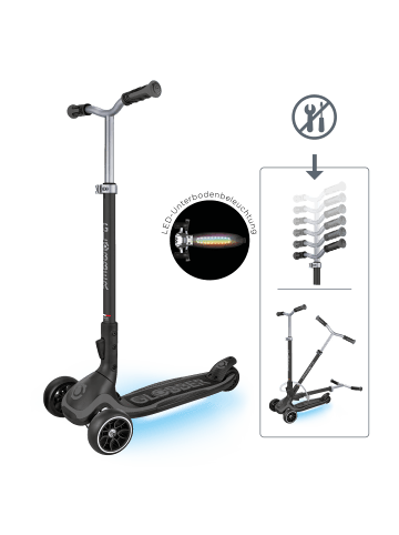 GLOBBER Scooter ULTIMUM LIGHTS Roller in grau, mit Leuchtmodul