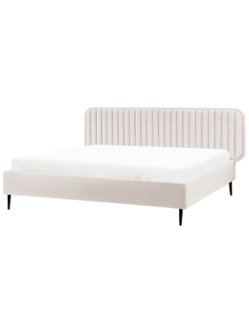 Beliani Doppelbett BRIN in Beige/Schwarz - (W) 214 x (H) 102 x (L) 215 cm