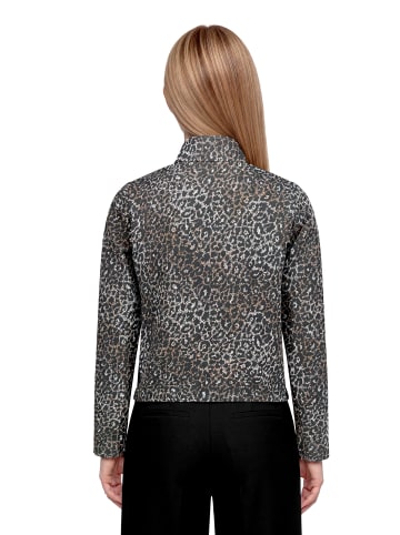 Betty Barclay Sweatjacke mit Stehkragen in Schwarz/Beige