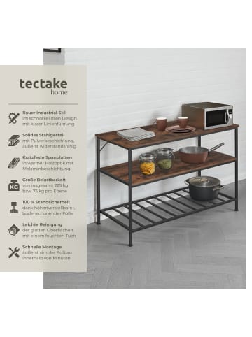tectake Küchenregal Akeley 120 x 60 x 90,5 cm, Industrial Holz dunkel, rustikal