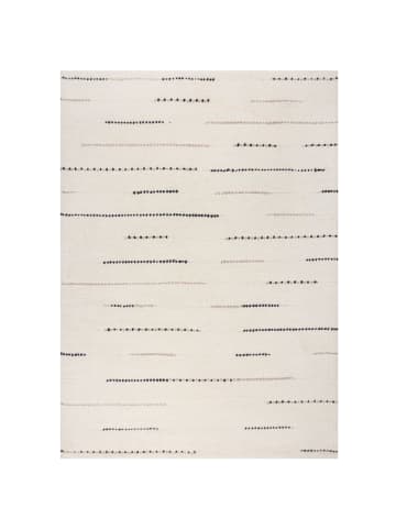 KADIMA DESIGN Wollteppich Linienstreifen Muster, Streifen, Wohnzimmer in Beige-Schwarz