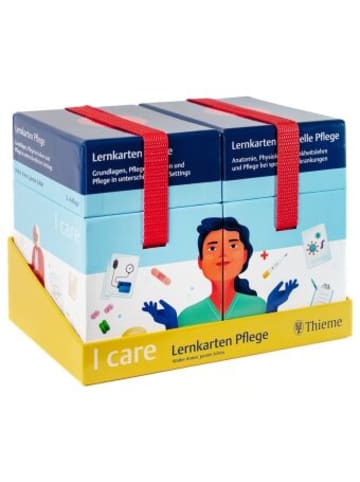 Thieme, Stuttgart Papeterie/PBS - I care Lernkarten Pflege - Set (im Schuber)