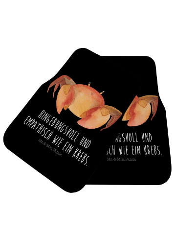 Mr. & Mrs. Panda Auto Fußmatte Sternzeichen Krebs mit Spruch in Schwarz