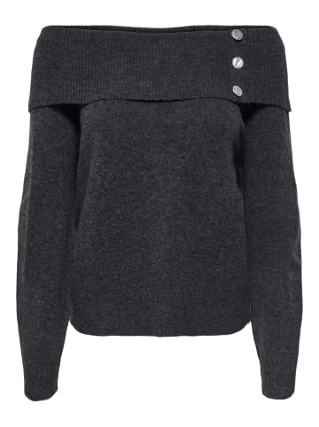JDY Strick-Shirt in Dark Grey Melange