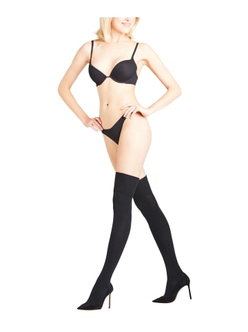 Falke Overknees Striggings in Black