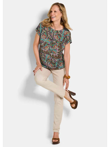 GOLDNER Kurzgröße:  Blusenshirt Viskoseshirt mit Muster-Mix in bunt / gemustert