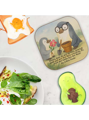 Mr. & Mrs. Panda Tischschoner Pinguin Opa Blumen pflanzen Design... in Weiß