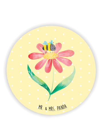 Mr. & Mrs. Panda Kühlschrankmagnet Hummel Blume ohne Spruch in Gelb Pastell
