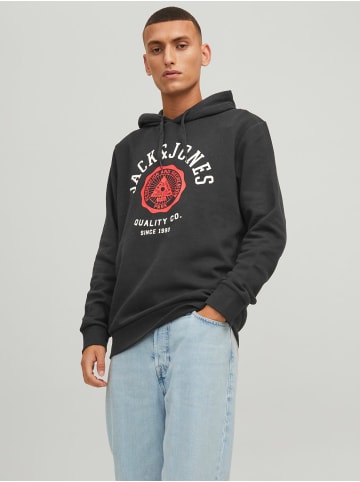 Jack & Jones Warmer Logo Print Hoodie Sweater Pullover JJELOGO in Schwarz