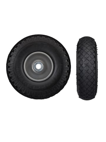 relaxdays 4x Sackkarrenrad in Schwarz/ Grau - 3.00-4