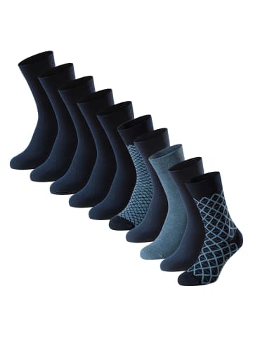 Schiesser Socken 10er Pack in Blau/Blau/gemustert