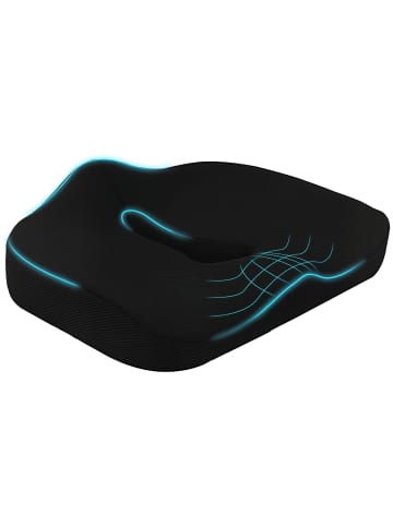 HOMCOM Sitzkissen-44L x 39B x 13H cm-Schwarz