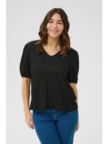 Kaffe Kurzarm-Bluse KAlisette Loose fit in Black Deep