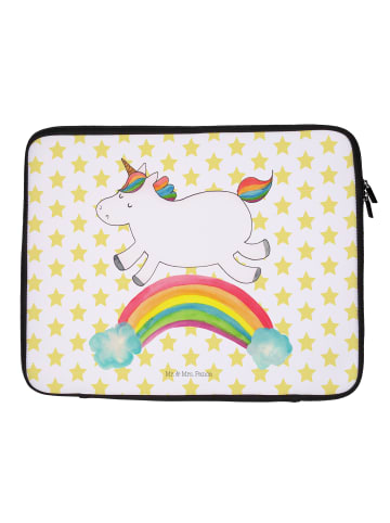 Mr. & Mrs. Panda Notebook Tasche Einhorn Regenbogen ohne Spruch in Weiß