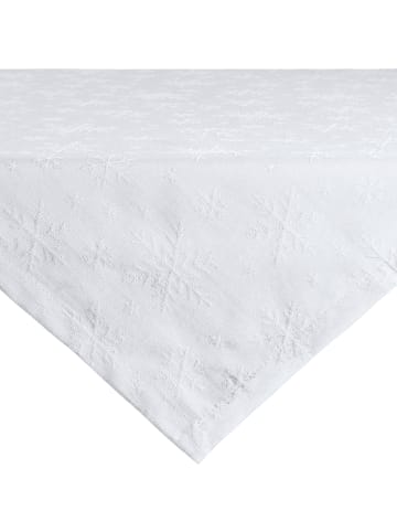 REDBEST Jacquard Mitteldecke Snowflake in weiß
