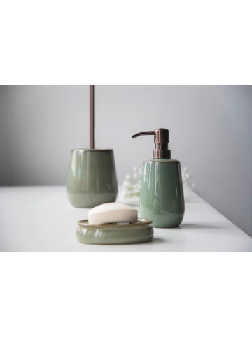 Wenko WC-Bürste SIRMIONE, Keramik in Olivgrün, (B) 10,5 x (H) 40 x (L) 10,5 cm