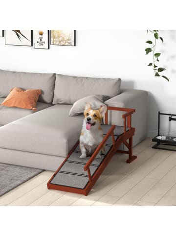 Pawhut Hunderampe Braun 125L x 40B x 56H cm