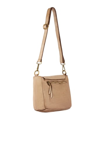 IZIA Damen Ledertasche Mit Nieten in Beige