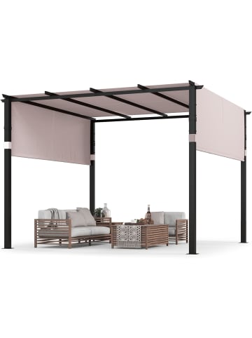 COSTWAY Pergola mit 2 verstellbaren Dächern in Grau
