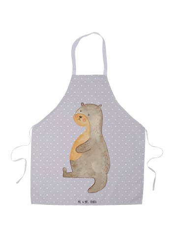 Mr. & Mrs. Panda Kellnerschürze Otter Bauch ohne Spruch in Grau Pastell