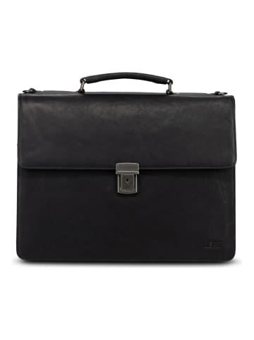 Jost Glasgow Aktentasche RFID Schutz Leder 40 cm Laptopfach in black