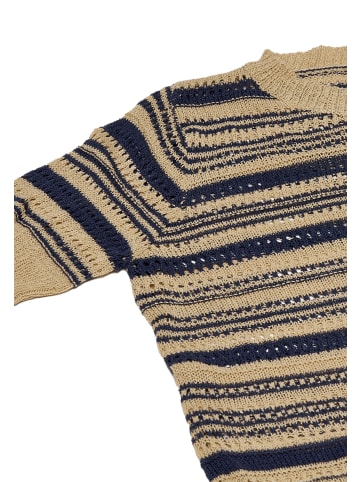 mahisha Damen Strickpullover in Beige Marine