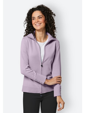 creation L Baumwoll-Strickjacke in flieder
