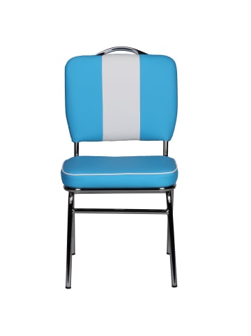 KADIMA DESIGN Retro Esszimmerstuhl, 50er-Jahre Diner Style, bequeme Polsterung in Blau