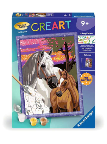 Ravensburger Malprodukte CreArt, Malen nach Zahlen Kinder - Pferde im Sonnenuntergang Malen nach Zahlen Kinder Ab 9 Jahre in bunt