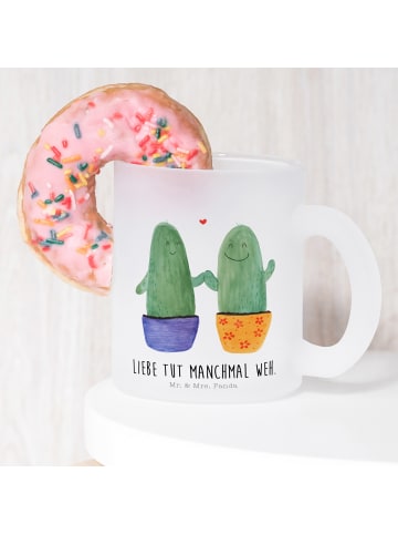 Mr. & Mrs. Panda Glühweintasse Kaktus Liebe mit Spruch in Transparent