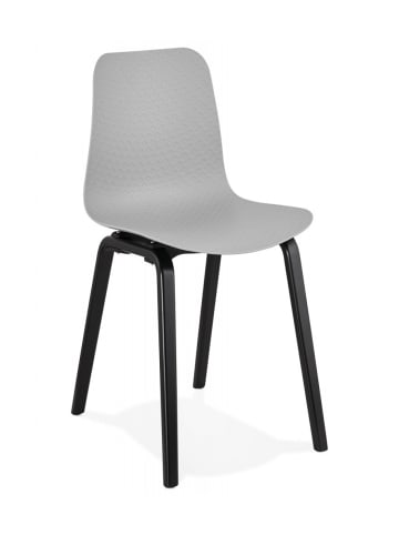 KADIMA DESIGN Designerstuhl aus Holz und Kunststoff | Skandinavischer Stil in Grau-Schwarz