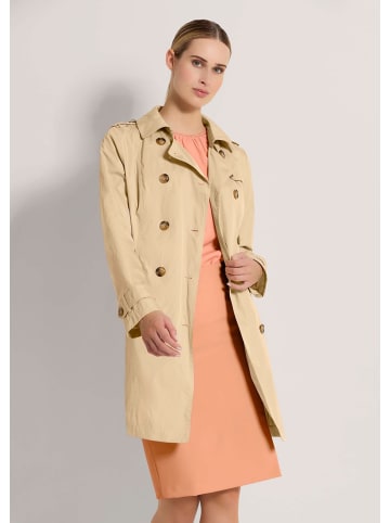 MADELEINE Kurzer Trenchcoat mit Bindegürtel in beige