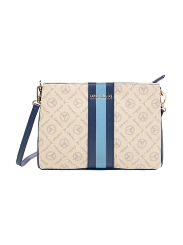 Carlo Colucci Umhängetasche Farina in Creme / Blau