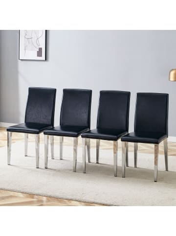 ABRIHOME Esszimmerstuhl in Silver mit goldenen Beinen 4er Set