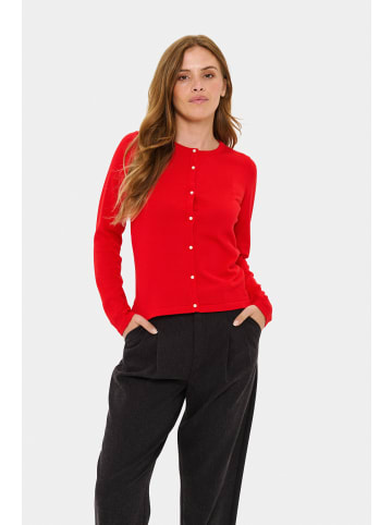 SAINT TROPEZ Strickjacke JemmaSZ Gerade Passform in Chinese Red