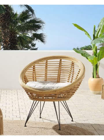 Beliani 2-tlg Cocktailsessel MARATEA in Naturfarben/Schwarz/Beige