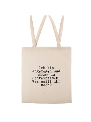 Mr. & Mrs. Panda Tasche Ich bin angezogen und... mit Spruch in Creme